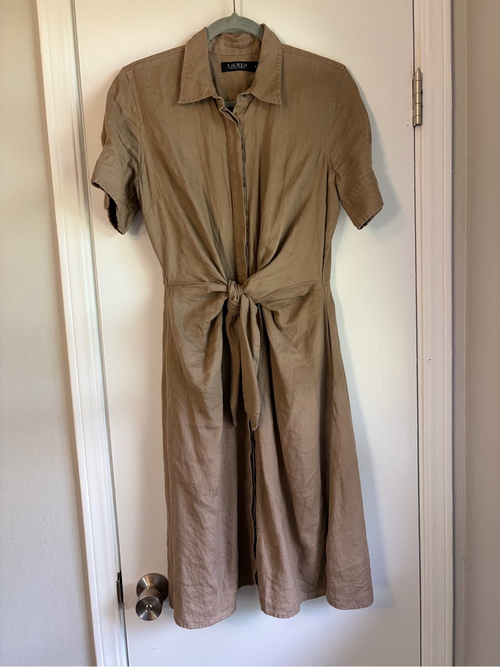 Lauren Ralph Lauren Tie Front Button Down Dress